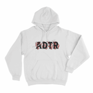 ADTR Flame Letter Unisex Hoodie White