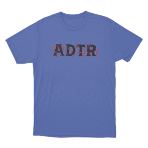 ADTR Flame Letter Unisex T Shirt Blue