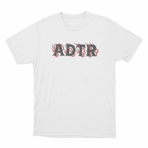 ADTR Flame Letter Unisex T Shirt White